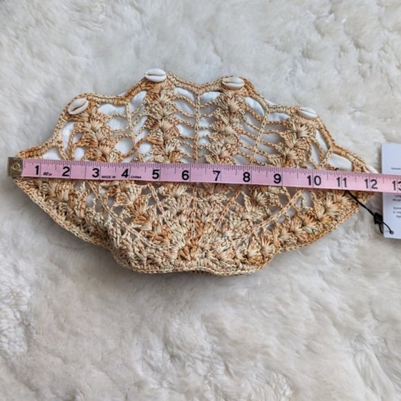 Sensi studio seashell woven crochet clutch NEW - Picture 12 of 13